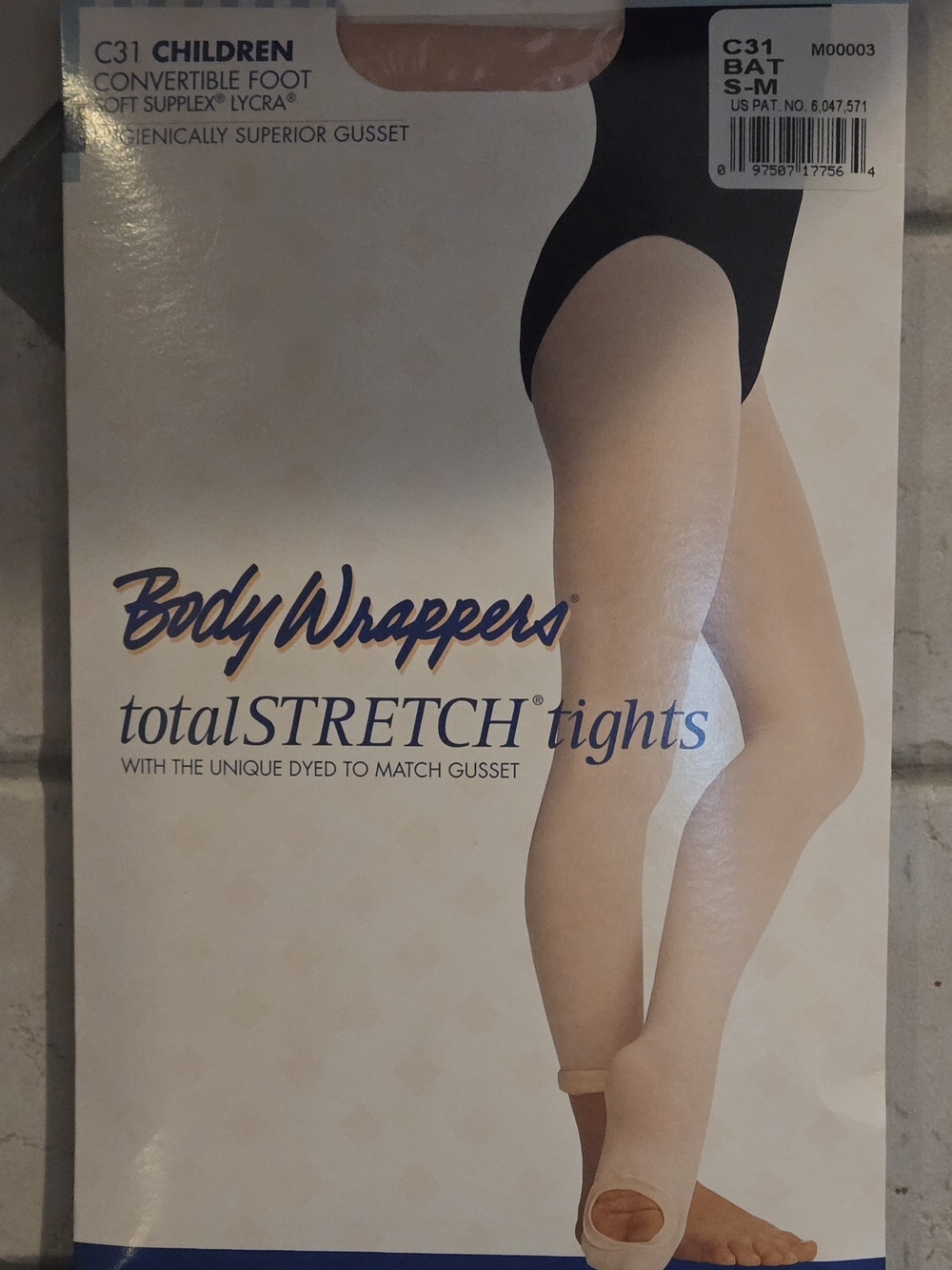 Body Wrappers C31 BALLET PINK Convertible Foot Tights